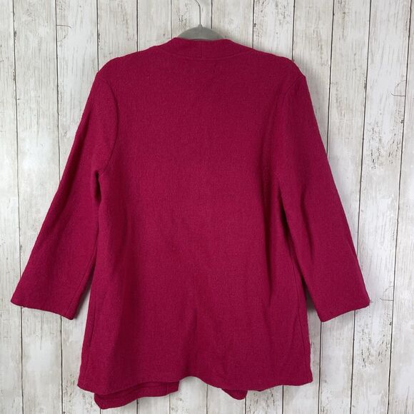 Koret Sweater Womens Large Wool Blend Cardigan Open Front Raspberry Pink - Picture 7 of 9